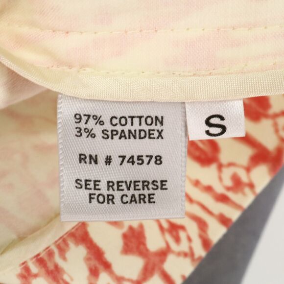 Cache Jacket Womens Small Ivory Orange Stretch Cotton Pockets Snaps Career - Picture 12 of 15